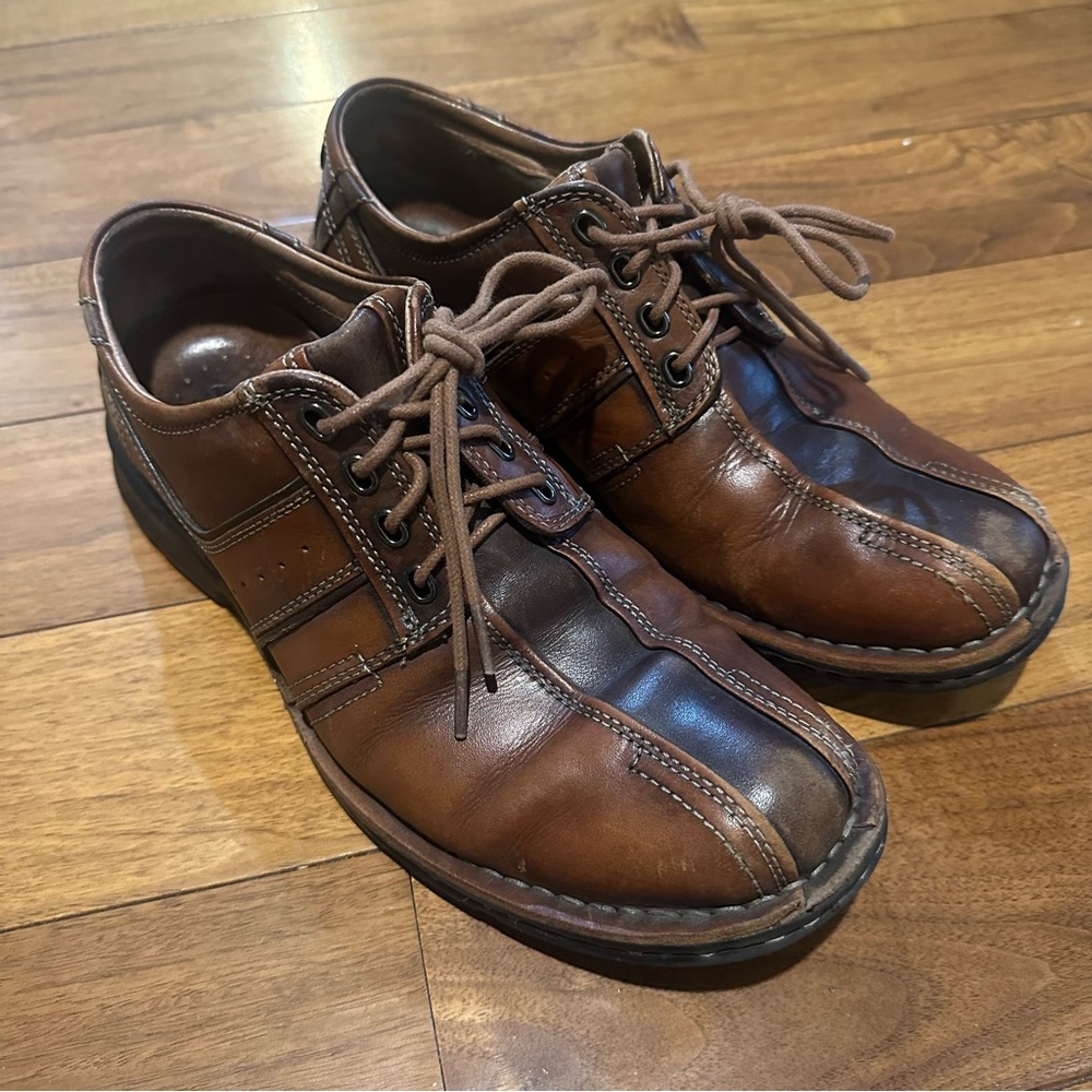 Clarks Men's Brown Touareg Leather Lace Up Oxford Shoes Size 9 M Style 70852